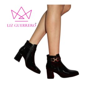 Botin para mujer negro charol Liz Guerrero L7000